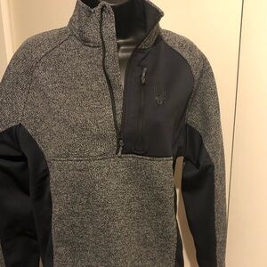 Men’s Spyder Gray and Black Quarter-Zip Pullover